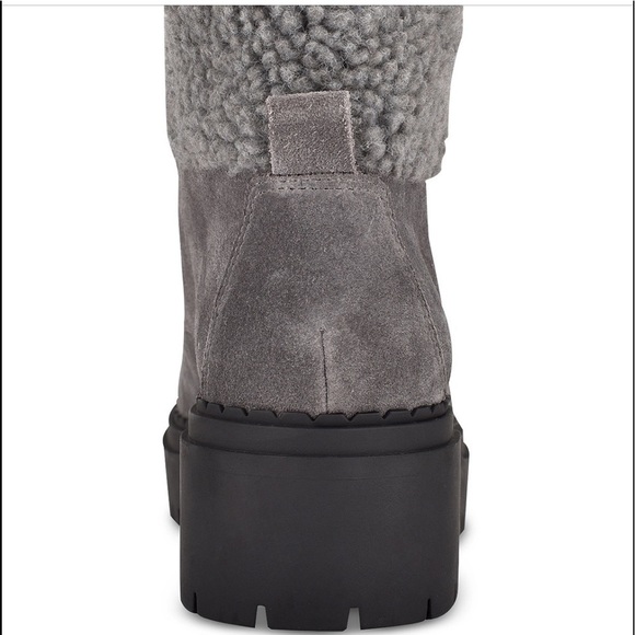Marc Fisher faux fur hiker boots, never worn , dark grey. Still brand new - Picture 5 of 8